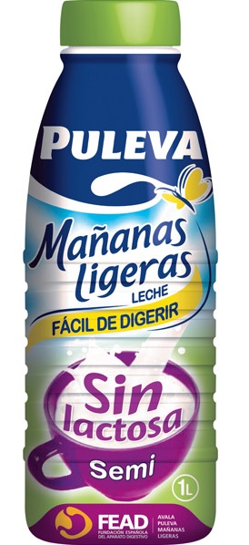 Puleva Leche sin Lactosa Entera Mañanas Ligeras, 6 x 1L 