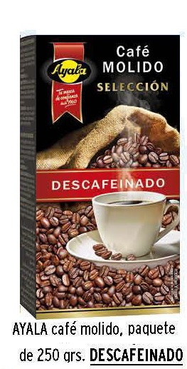 AYALA CAFE MOLIDO DESCAFEINADO,250G