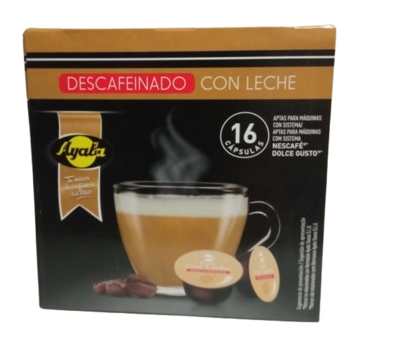 AYALA CAPSULAS CAFE C/LECHE DESCAF.16U. (070)