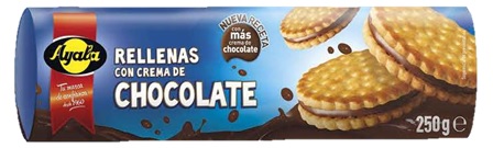 AYALA GALLETAS RELLENAS CHOCO.250G.