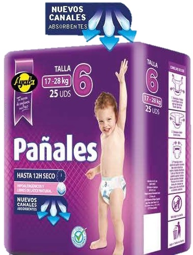 AYALA PAÑAL T/6 JUNIOR 17-28KG.25U