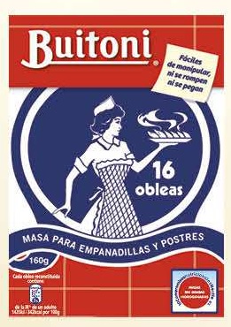 BUITONI LA COCINERA OBLEAS 16 UDS 160 GRS