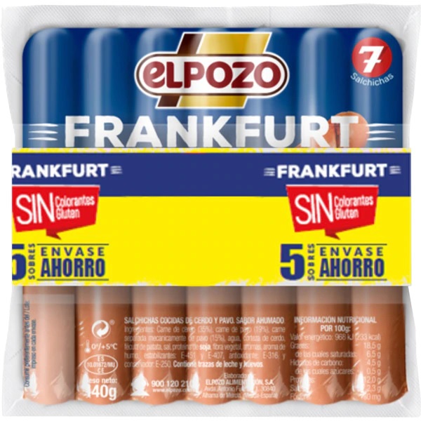 EL POZO SALCHICHA FRANKFURT  3X160 GRS PVP 2 € (228)