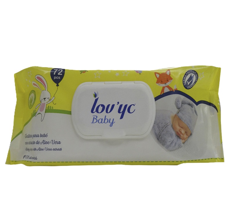 LOV'YC TOALLITAS ALOE VERA 72U.