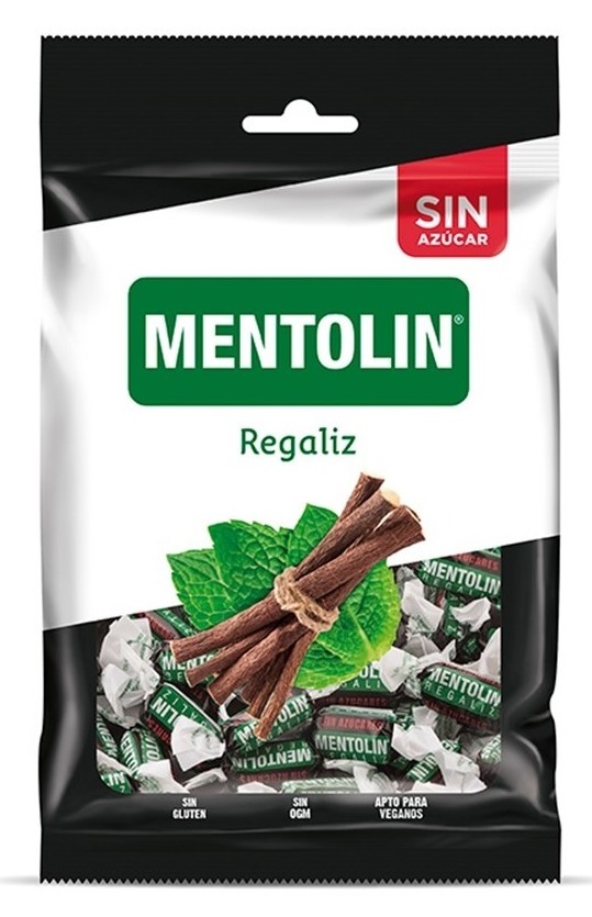 MENTOLIN REGALIZ S/AZUC.BOLSA 100G. (437)