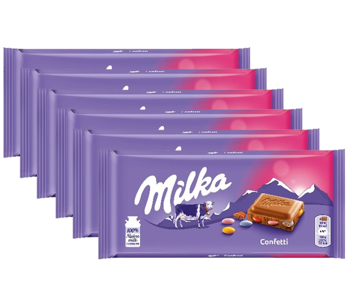 MILKA CHOCOLATE CONFETTI 100G.