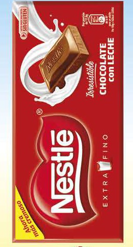 NESTLE CHOCOLATE CON LECHE NESTLE EXTRAFINO 125 GRS