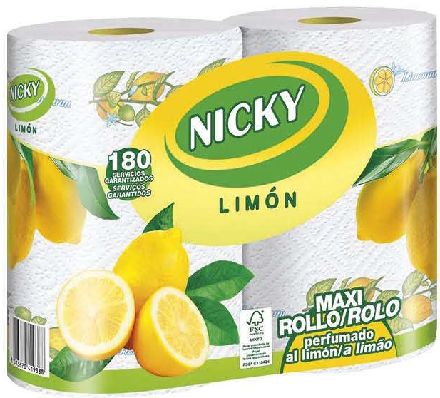 NICKY MAXI PAPEL COCINA LIMÓN PACK 2