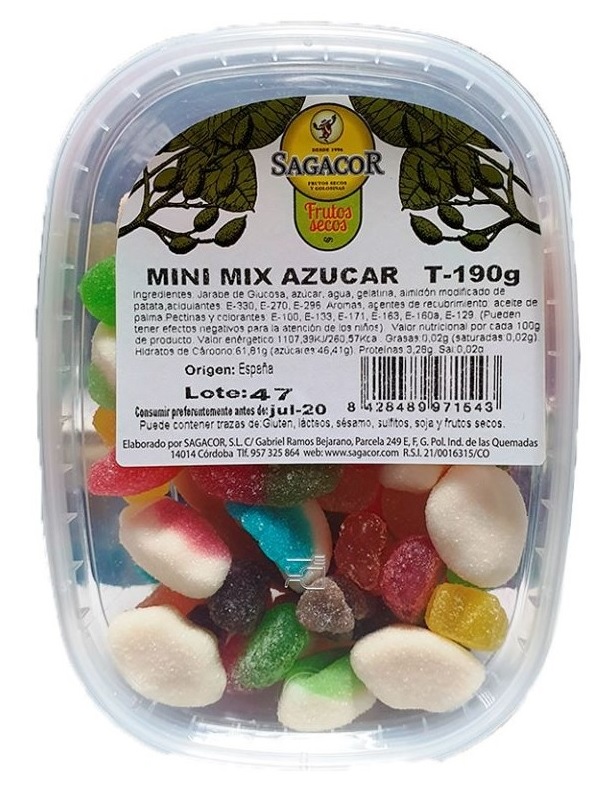 SAGACOR MINI MIX AZUCAR T/190G. (536)