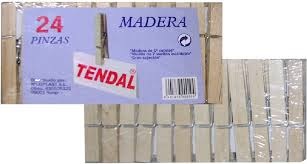 TENDAL/ LAVANDERA PINZA DE MADERA 24 UDS