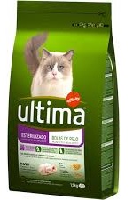ULTIMA CAT ESTERIL.BOLAS PELO 1,5KG