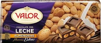 VALOR CHOCOLATE C/LECHE Y ALM.250G. (595)