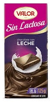 VALOR CHOCOLATE CON LECHE SIN LACTOSA 125 GRS